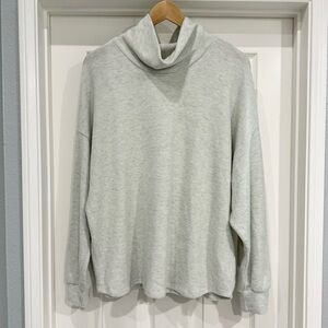Socialite Cozy Light Grey Mock Neck Turtleneck Sweater